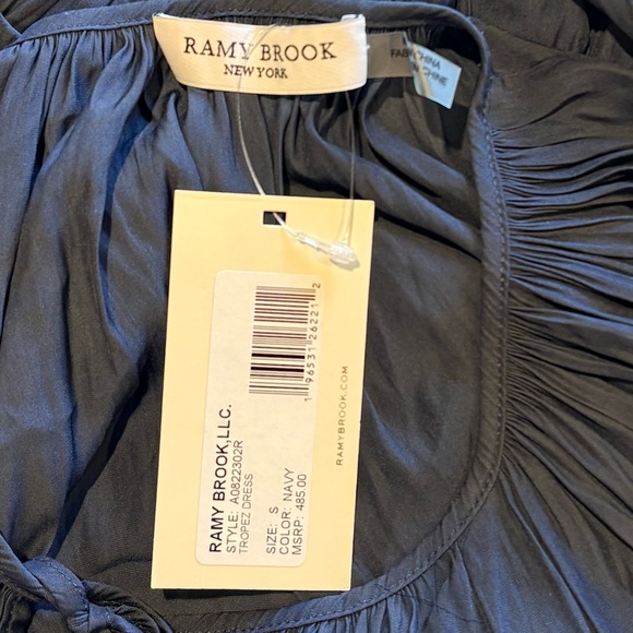 New $485 Ramy Brook Tropez Elegant Navy Blue Dress S - Picture 6 of 6
